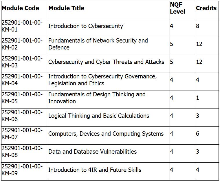 Cybersecurity Analyst NQF 5 – HRCL Business College